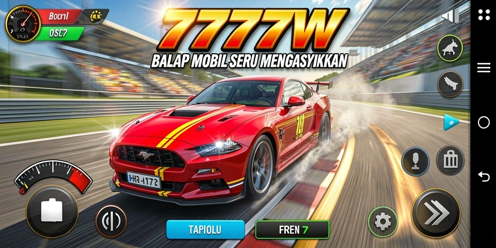 Gameplay seru dalam balapan mobil 7777W dengan grafis menawan.