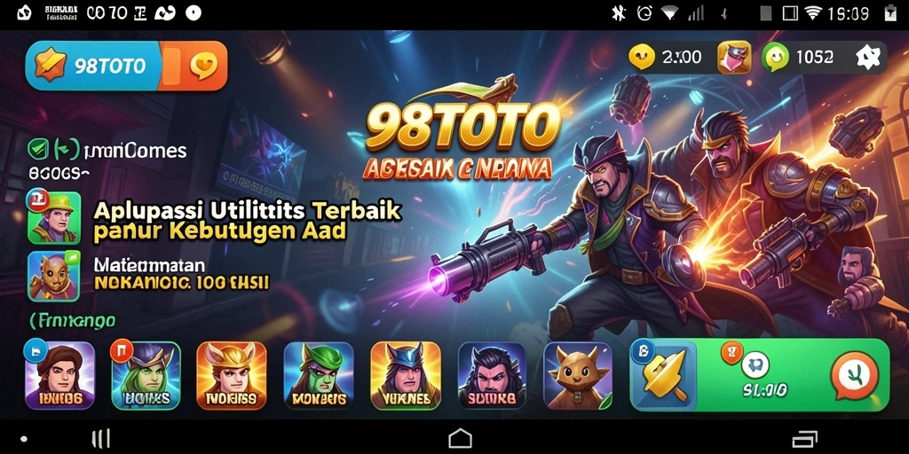 Tampilan antarmuka utama 98TOTO menampilkan fitur-fitur Utility yang menarik.