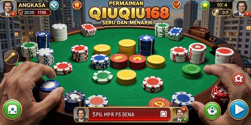 Tangkapan layar gameplay QiuQiu ANGKASA168 yang seru.