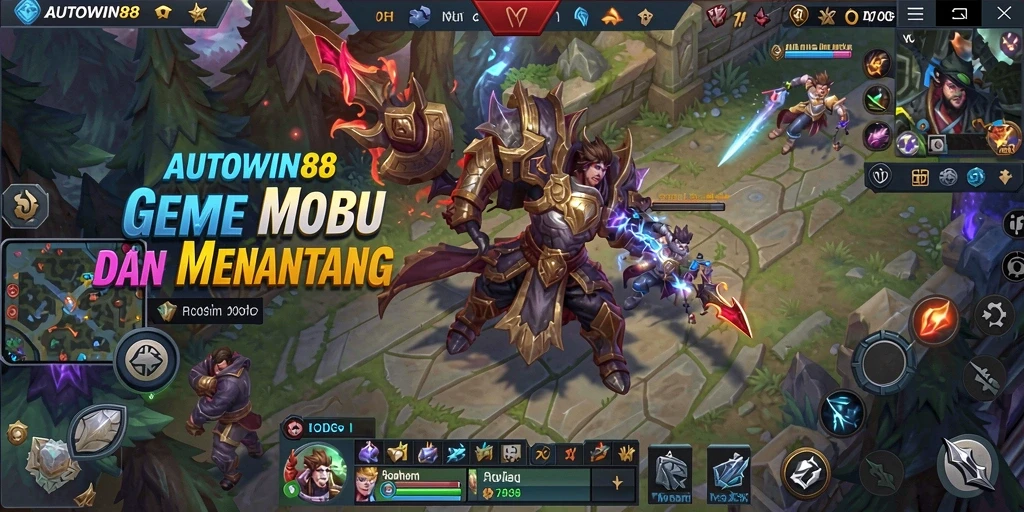 Tampilan gameplay seru dari AUTOWIN88 yang menampilkan aksi MOBA.