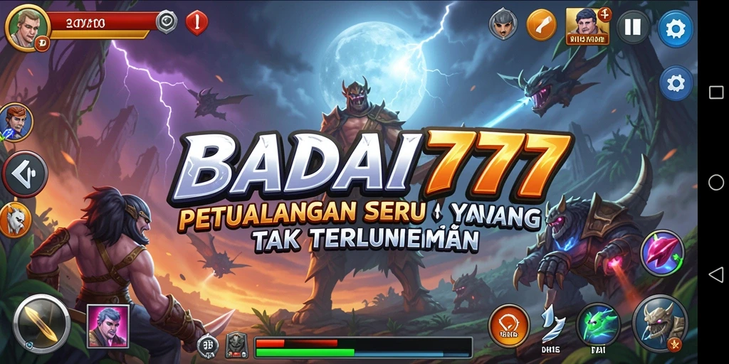Screenshot gameplay BADAI777 yang menampilkan aksi petualangan yang mendebarkan.