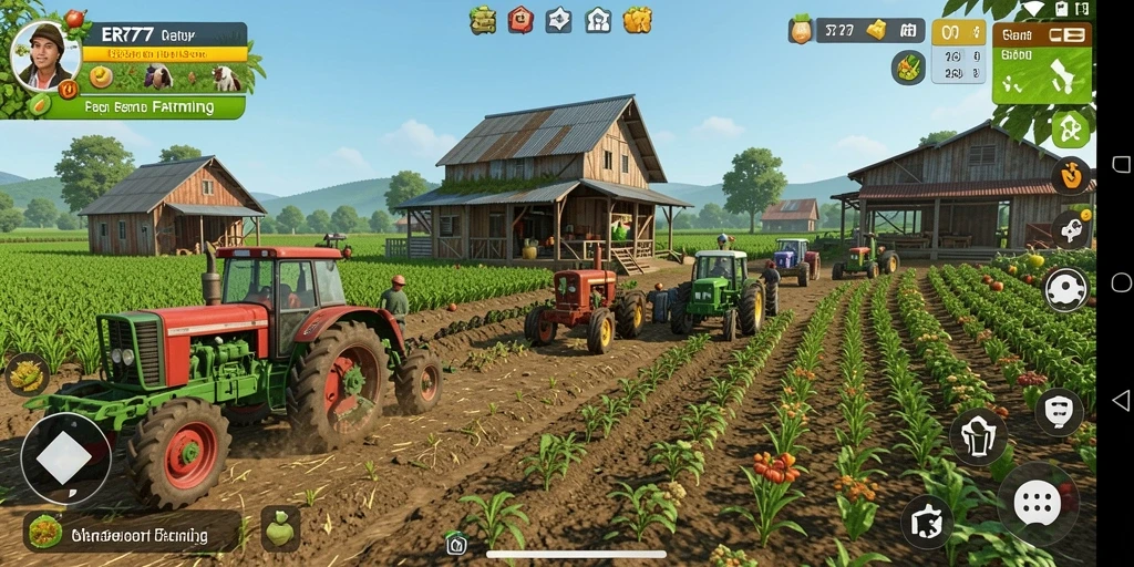 Screenshot dari gameplay seru di ER777 yang menampilkan aktivitas berkebun.