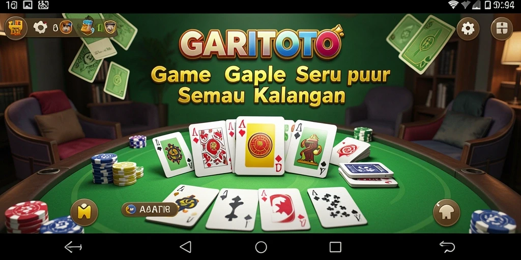Screenshot gameplay GARITOTO yang menampilkan suasana seru bermain Gaple.