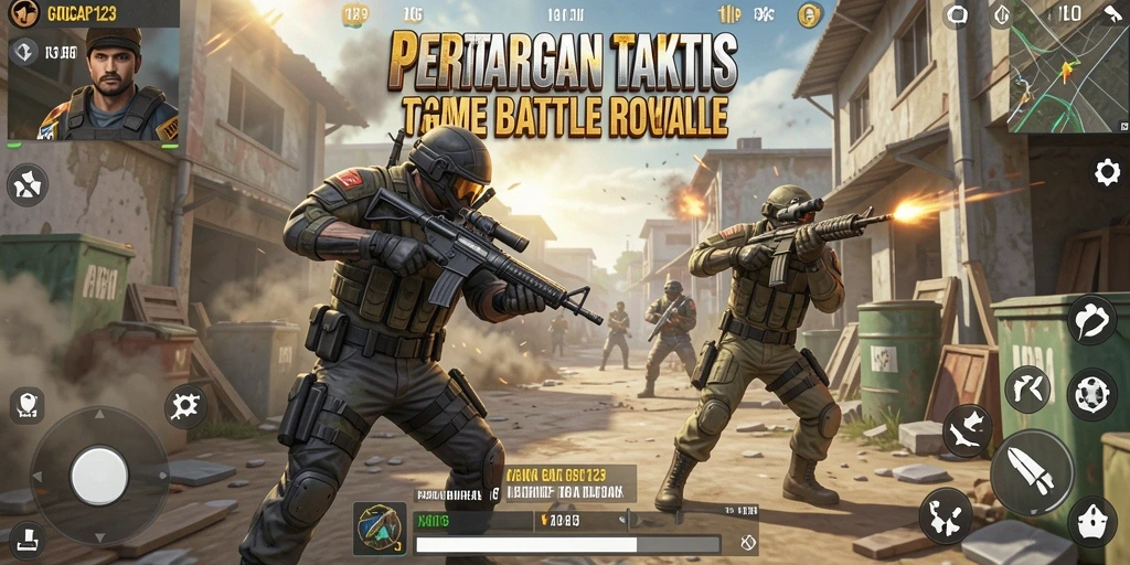 Gameplay seru GOCAP123 dalam pertempuran Battle Royale.