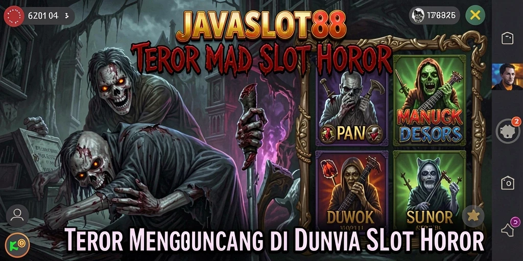 Tangkapan layar gameplay <strong>JAVASLOT88</strong> yang menampilkan momen mencekam saat berputar di dunia horor.