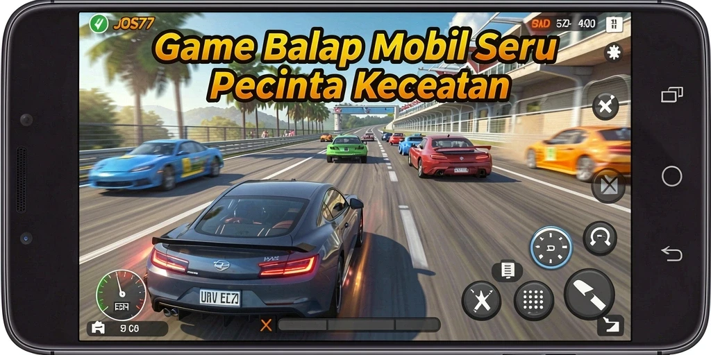 Tampilan gameplay JOS77 yang memukau saat balapan di lintasan.