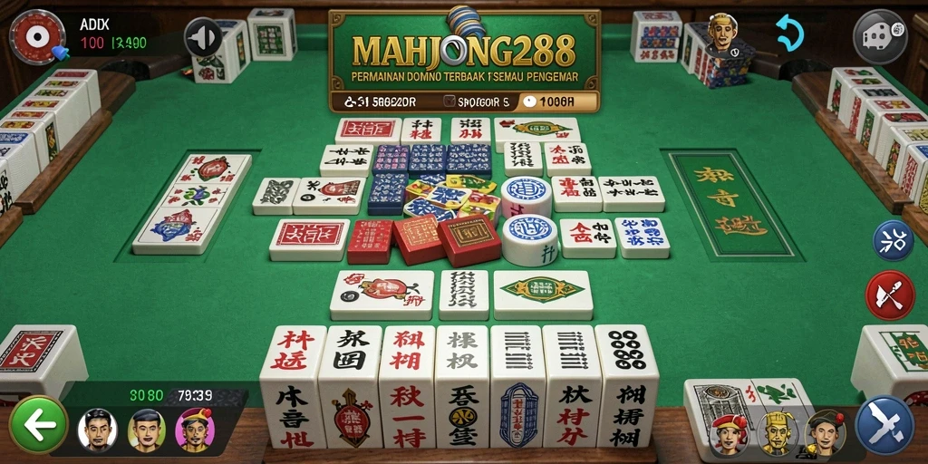 Screenshot gameplay <strong>MAHJONG288</strong> yang menampilkan aksi seru domino.
