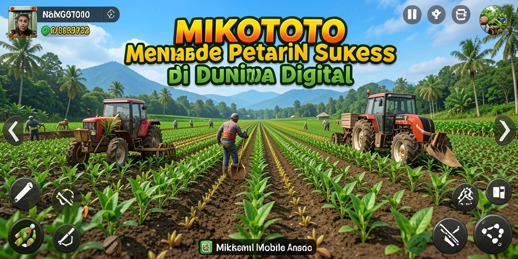 Screenshot MIKOTOTO menampilkan lahan pertanian yang subur dan aktif.
