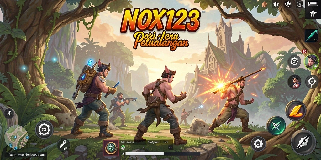 Tampilan seru saat gameplay NOX123 dengan aksi mendebarkan.