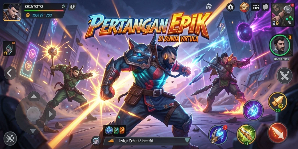 Tampilan menarik dari karakter OCATOTO dalam pertarungan.
