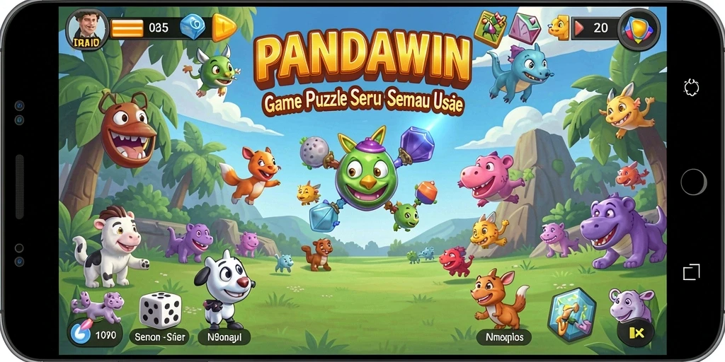 Tampilan menarik dari gameplay PANDAWIN yang penuh dengan teka-teki.