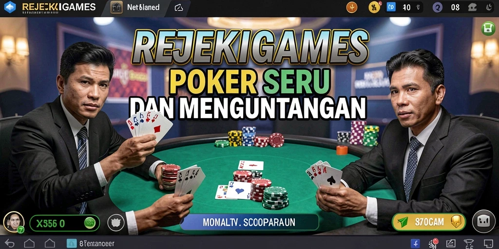 Screenshot gameplay Poker yang mendebarkan di REJEKIGAMES.