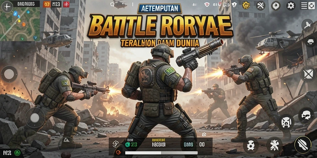 Gameplay seru RR33 saat bertempur di arena Battle Royale.