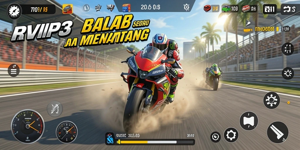 Gameplay seru balapan motor di RVIP3.