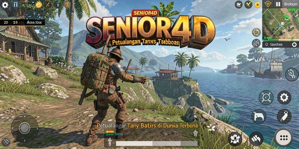 Tampilan gameplay SENIOR4D dalam dunia terbuka yang menakjubkan.