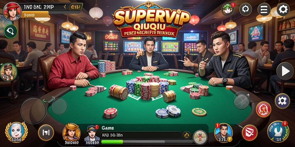 Tampilan gameplay QiuQiu di SUPERVIP yang menarik dan responsif.