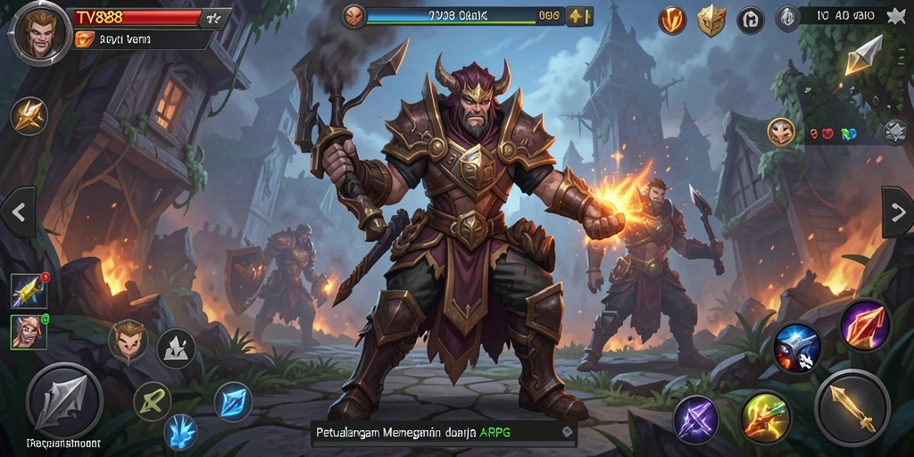 Tampilan gameplay ARPG TV888 yang epik dan mendebarkan.