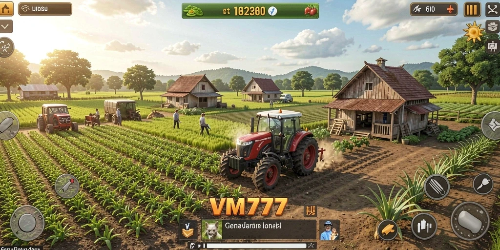 Tampilan gameplay VM777 yang memukau dan seru saat bertani.