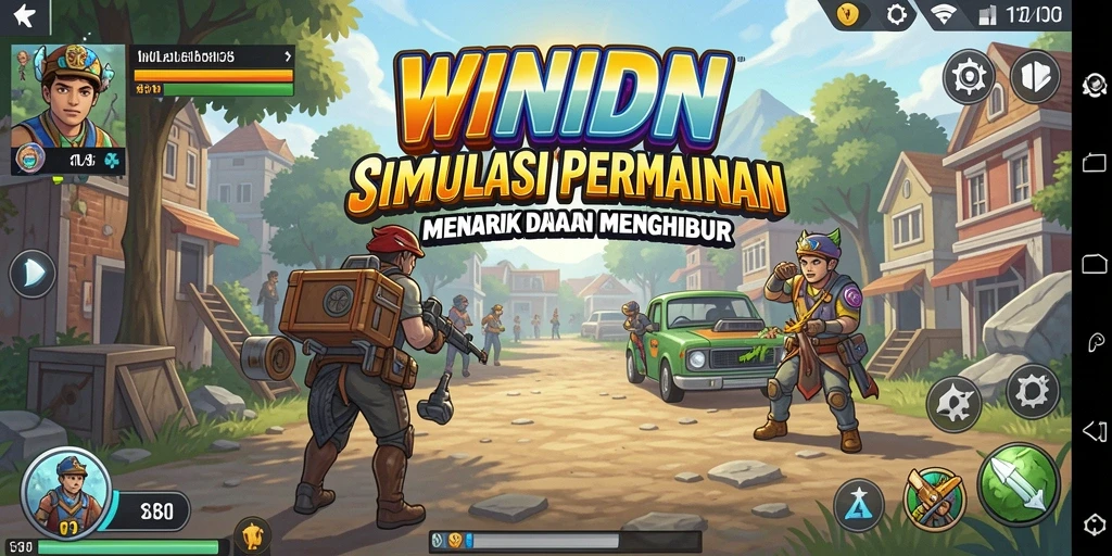 Tangkapan layar gameplay WINIDN menampilkan interaksi pemain dalam simulasi.